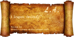 Linges Anikó névjegykártya